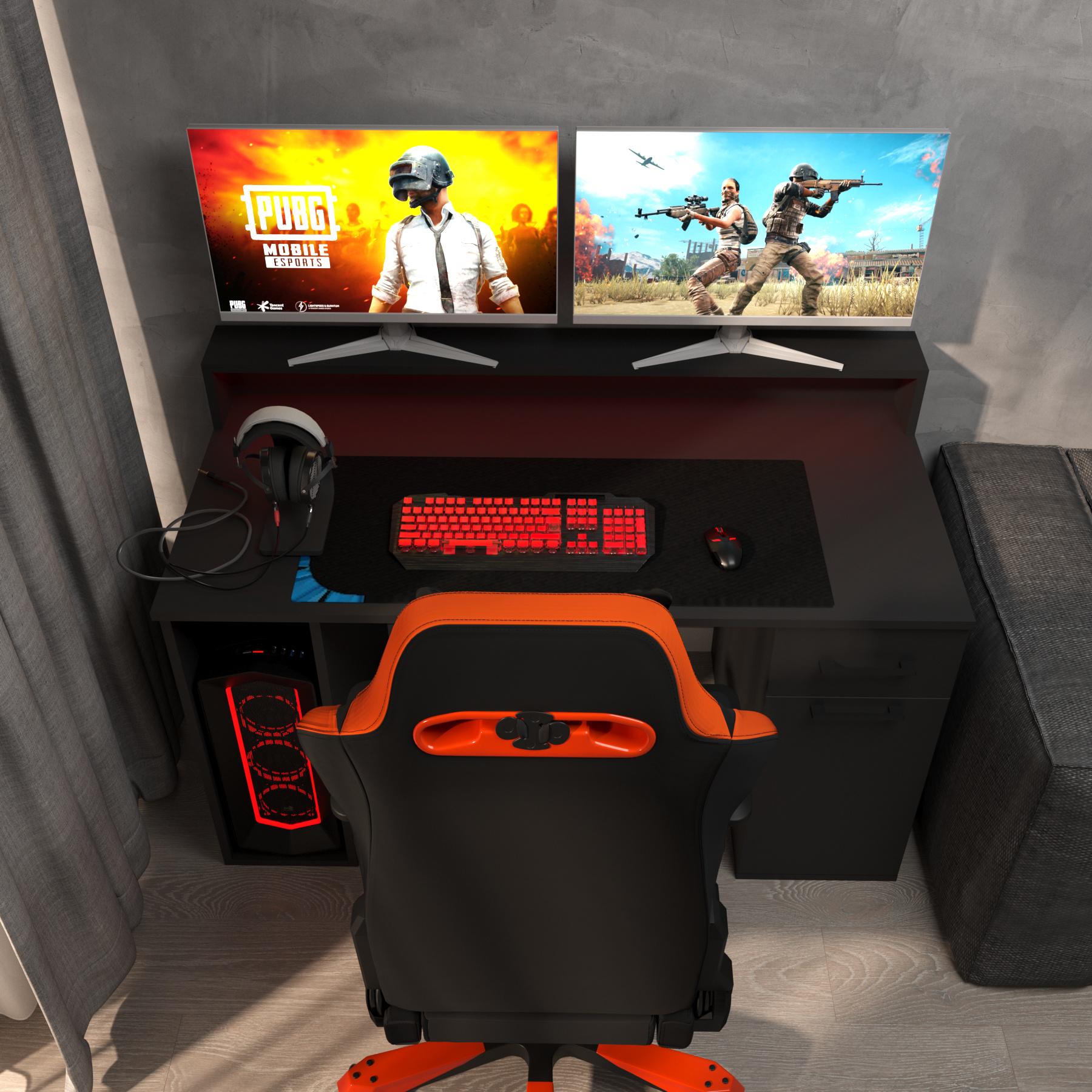 Компьютерный стол Mebellini Комбо MODERN 1550х710/860х600 мм Черный (арт.SKEP1000-074) - фото 5 Компьютерный стол Mebellini Комбо MODERN 1550х710/860х600 мм Черный (арт.SKEP1000-074) - фото 5