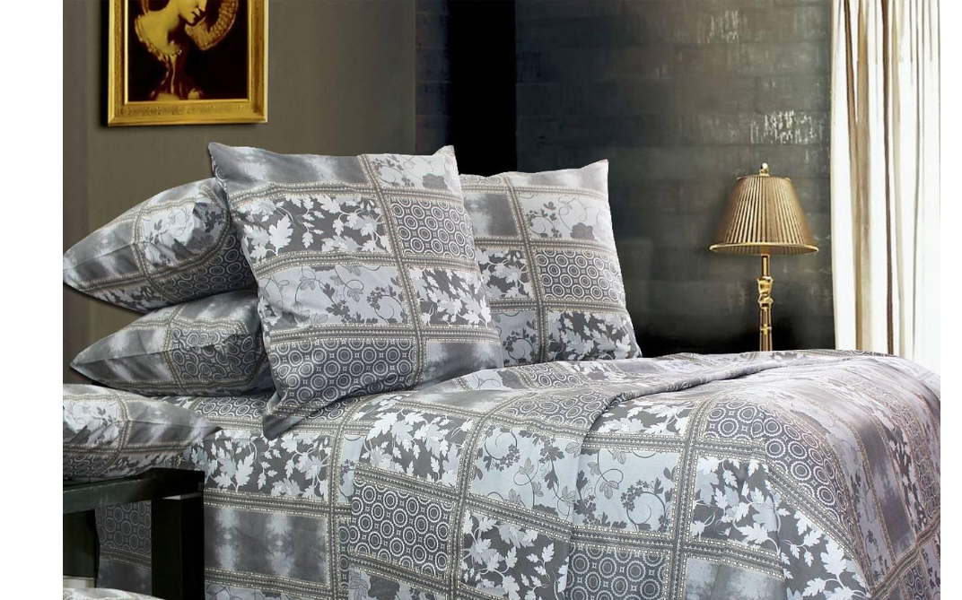 Простынь на резинке Т0457 220х240 Серый/Белый