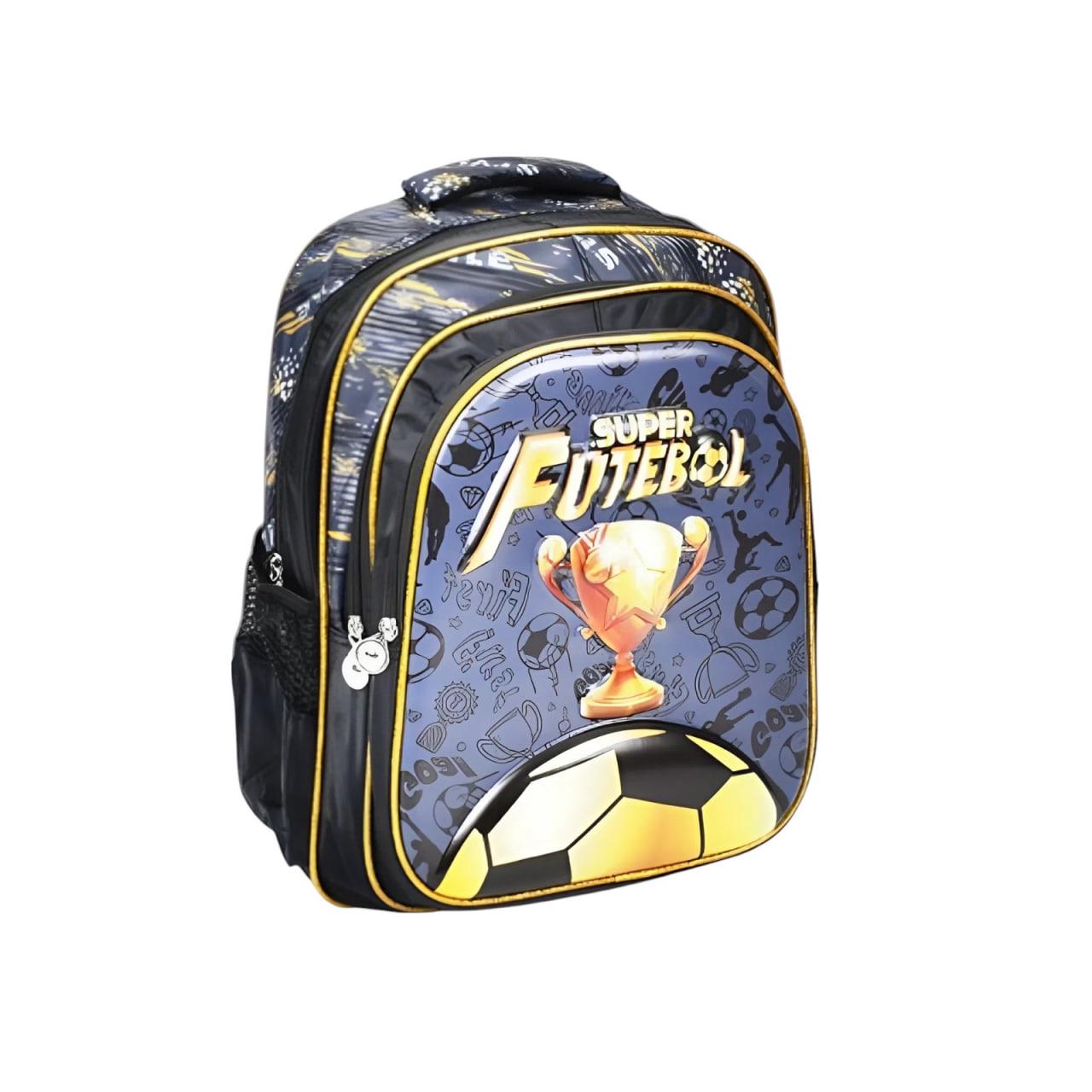 Детский рюкзак FG240502001A с тремя отделениями и принтом футбольного мяча Черный Детский рюкзак FG240502001A с тремя отделениями и принтом футбольного мяча Черный