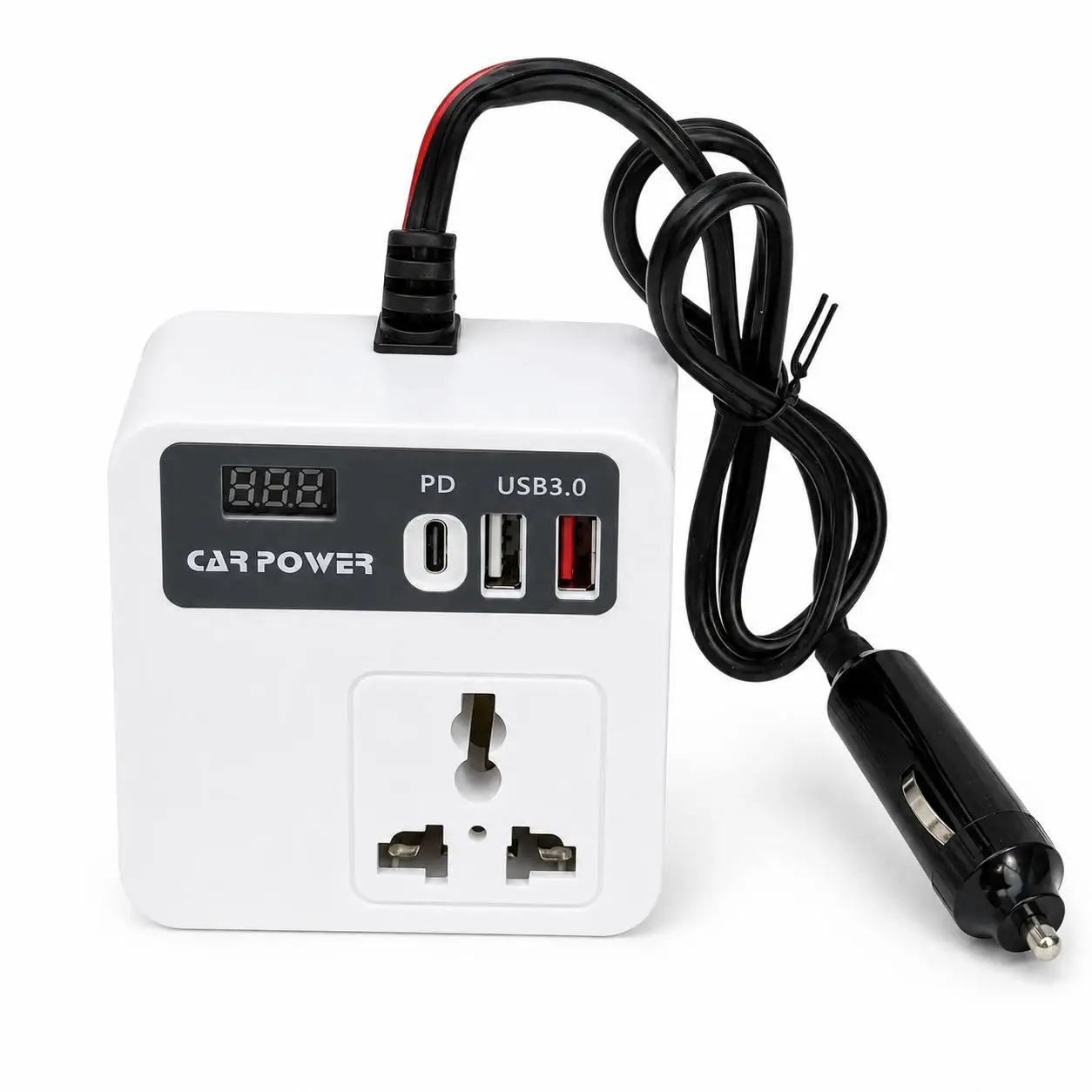 Автомобильный инвертор Car Power USB Type-C PD 12/24-110/220V 100 Вт (M1193) Автомобильный инвертор Car Power USB Type-C PD 12/24-110/220V 100 Вт (M1193)