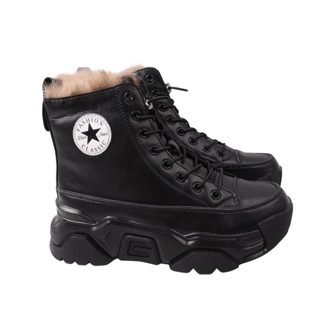 Ботинки женские Li Fexpert из кожи р. 40 Черный (784-22ZHC)