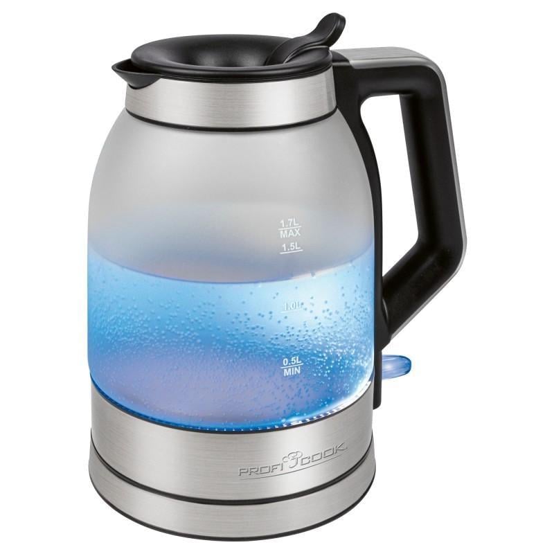 Электрочайник стеклянный с подсветкой Profi Cook PC-WKS 1215 G 1,7 л 2200 Вт