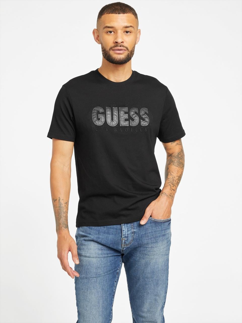 Футболка мужская Guess Eco Beats Logo XL Черный (7626741013326)