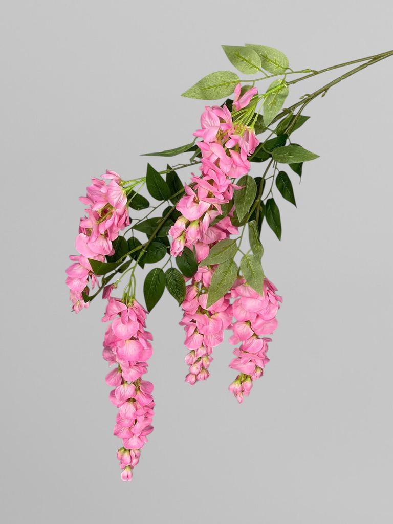 Искусственная ветвь глицинии на 5 соцветий 122 см Розовый (К12008)
