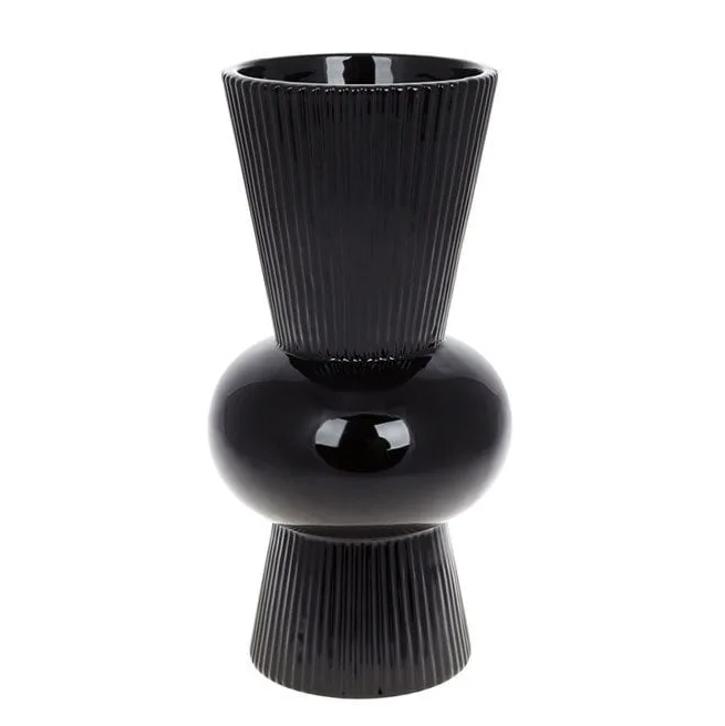 Ваза керамическая Flora 30 см Черный (32348) Ваза керамическая Flora 30 см Черный (32348)