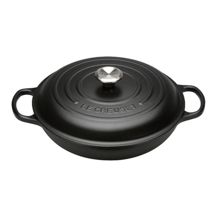 Каструля жароміцна Le Creuset низька з кришкою 30 см 3,2 л Чорний
