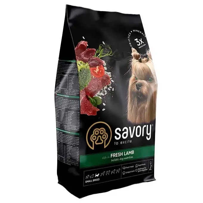 Сухой корм для собак малых пород Savory 3 кг ягненка