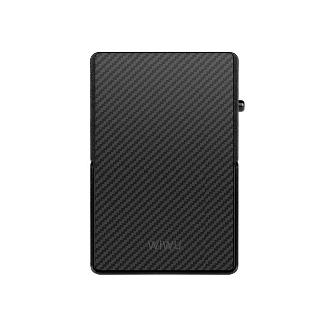 Картхолдер на MagSafe WIWU MW-007 Warriors Carbon Magsafe Metal Stand Card Holder Black (6977703654622)