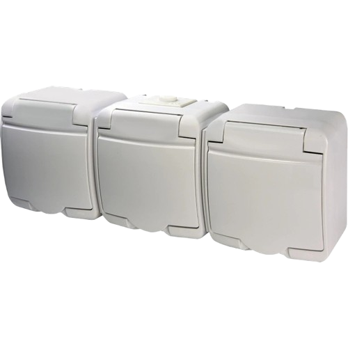 Розетка с крышкой 3-на ETI Hermetics 4668023 IP54 16 А Белый (f35c0665)