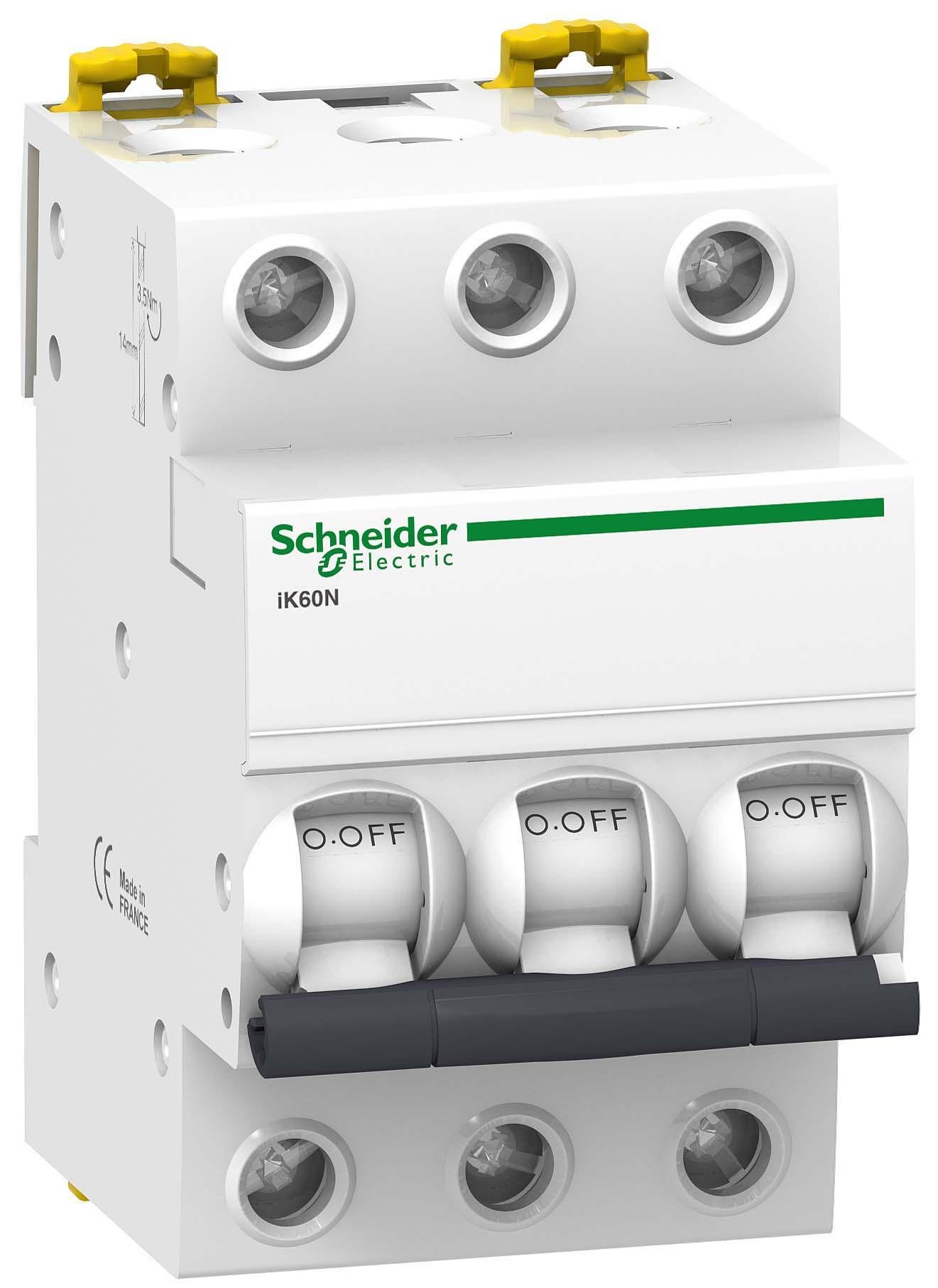 Автоматический выключатель Schneider Electric Acti9 iK60N 3P 32A 6кА C (A9K24332) - фото 1 Автоматический выключатель Schneider Electric Acti9 iK60N 3P 32A 6кА C (A9K24332) - фото 1