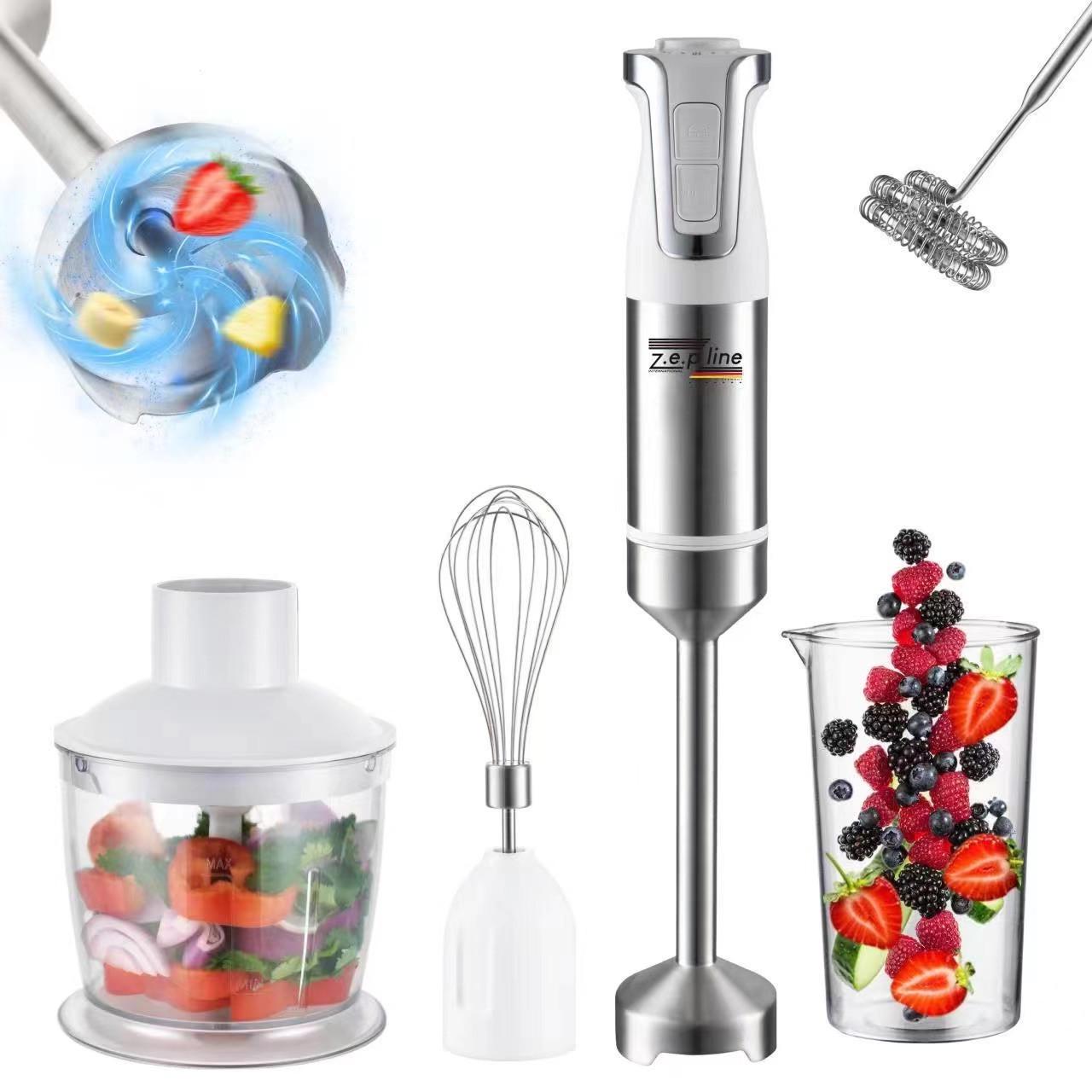 Блендер 5в1 Zepline ZP-073 погружной с аксессуарами Белый - фото 2