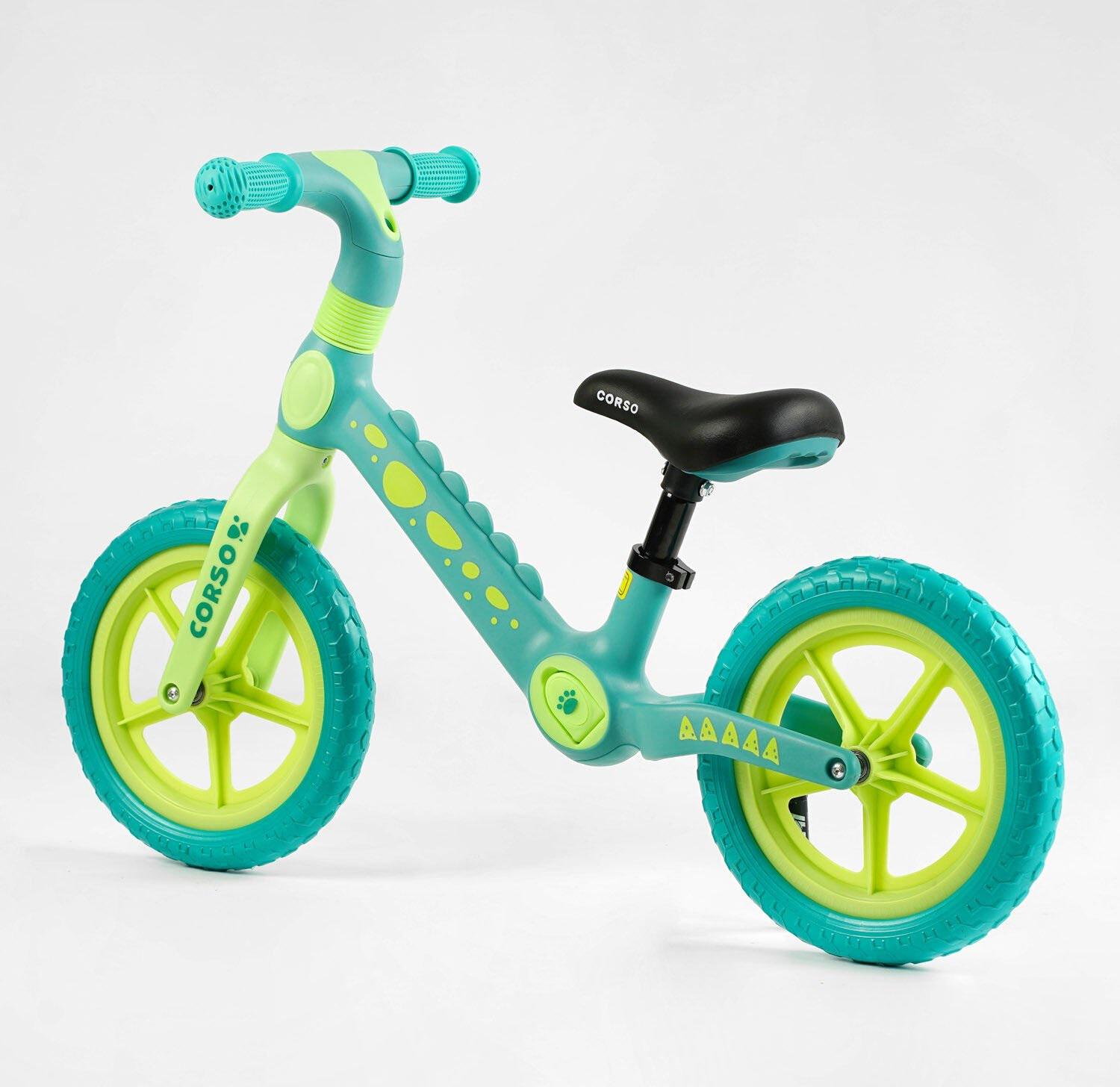 Велобіг біговел Corso нейлонова рама і вилка колеса EVA 12" Бірюзовий (24381476) - фото 3