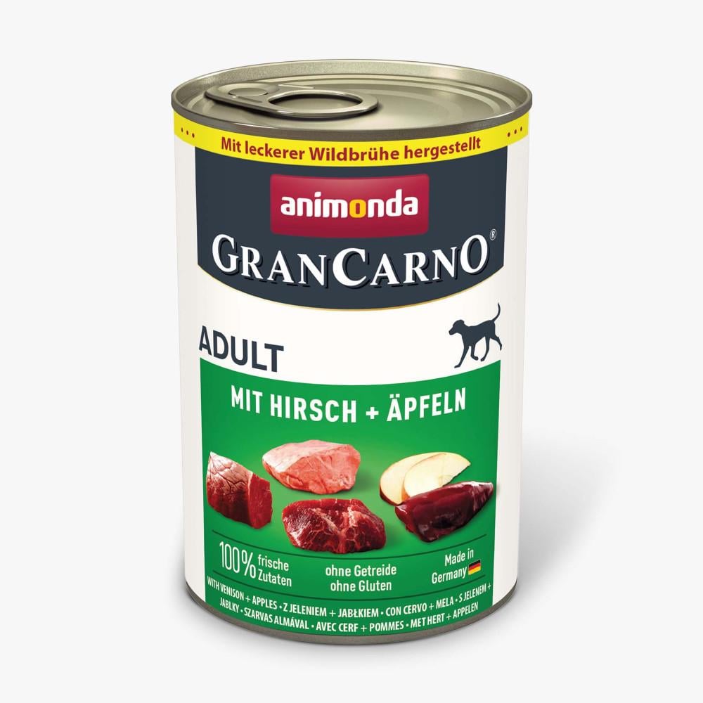 Корм для собак влажный Animonda GranCarno Adult Deer with Apple консервированный с олениной и яблоком 400 г (4017721824798)