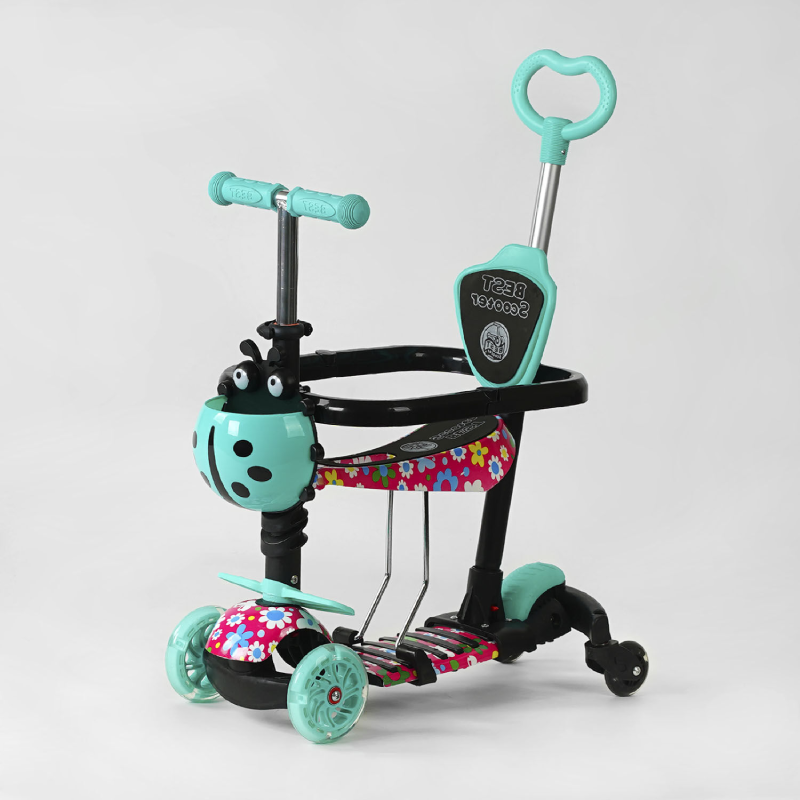 Самокат Best Scooter Flowers PU 5в1 колеса подсветка Multicolor (130215)