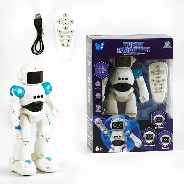 Робот WToys Галактик підсвічування/сенсорні датчики/рух/6 пісень/6 історій/вікторина (65902)