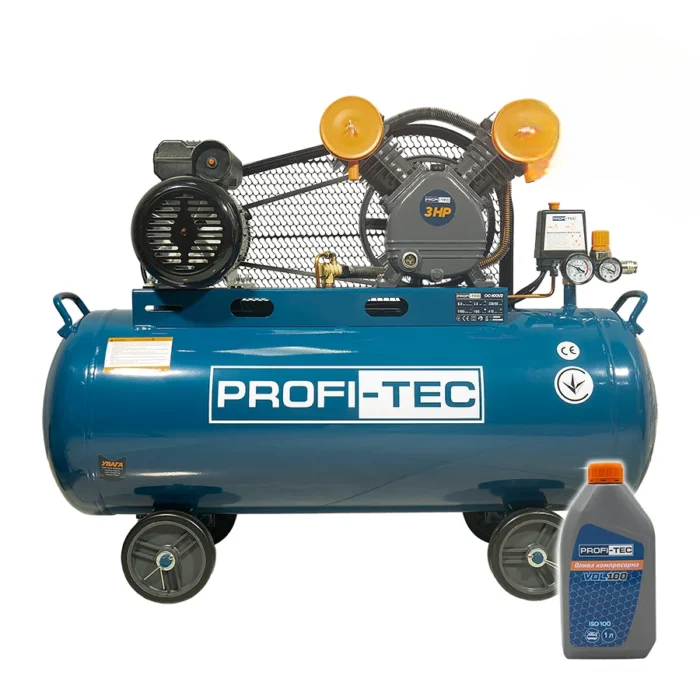 Компресор масляний PROFI-TEC OC-100V2 100 л/2,2 кВт/415 л/хв (007820)
