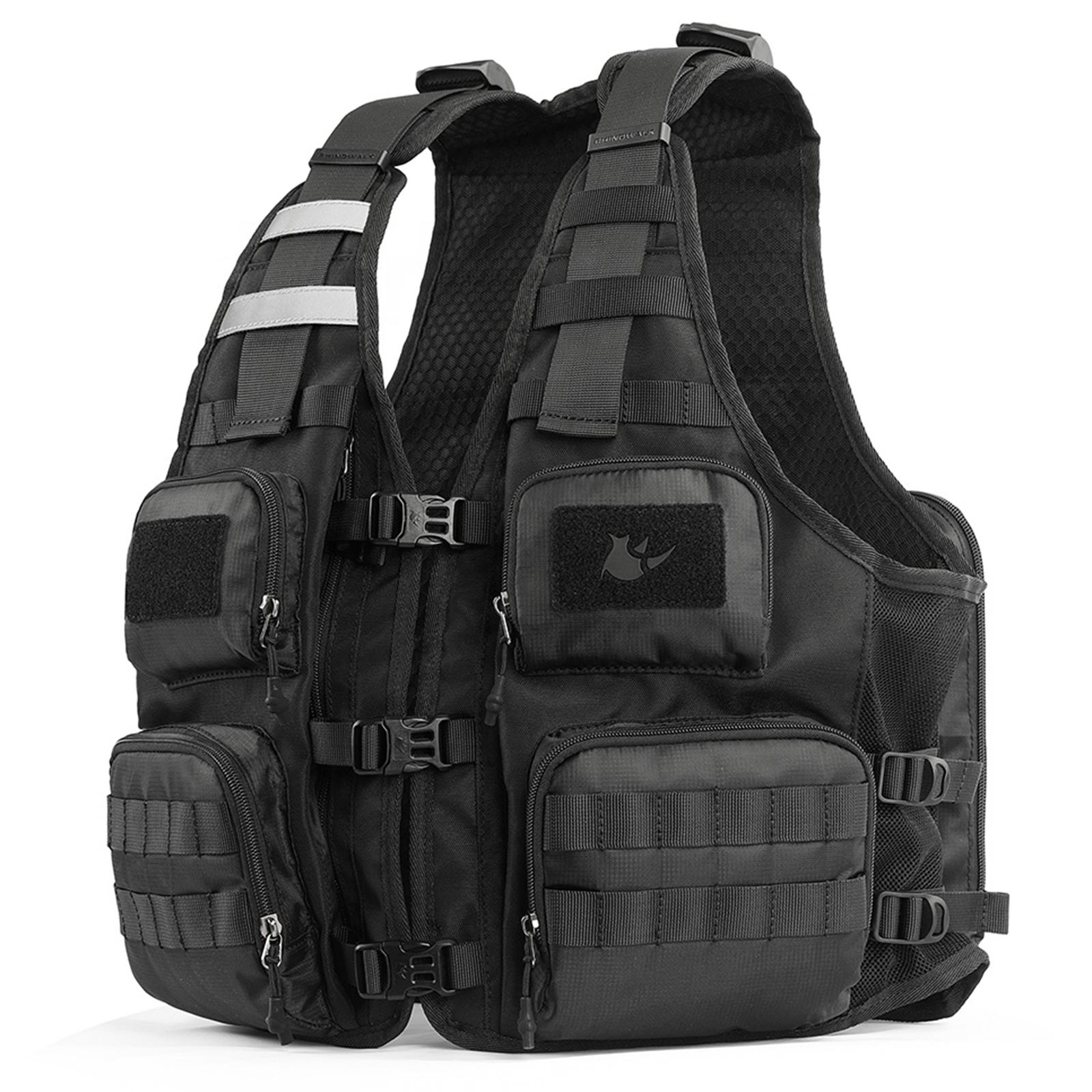 Жилет многофункциональный Rhinowalk M1012 для езды на мото-вело- и рыбалки Черный (RWK-M1012-7392)