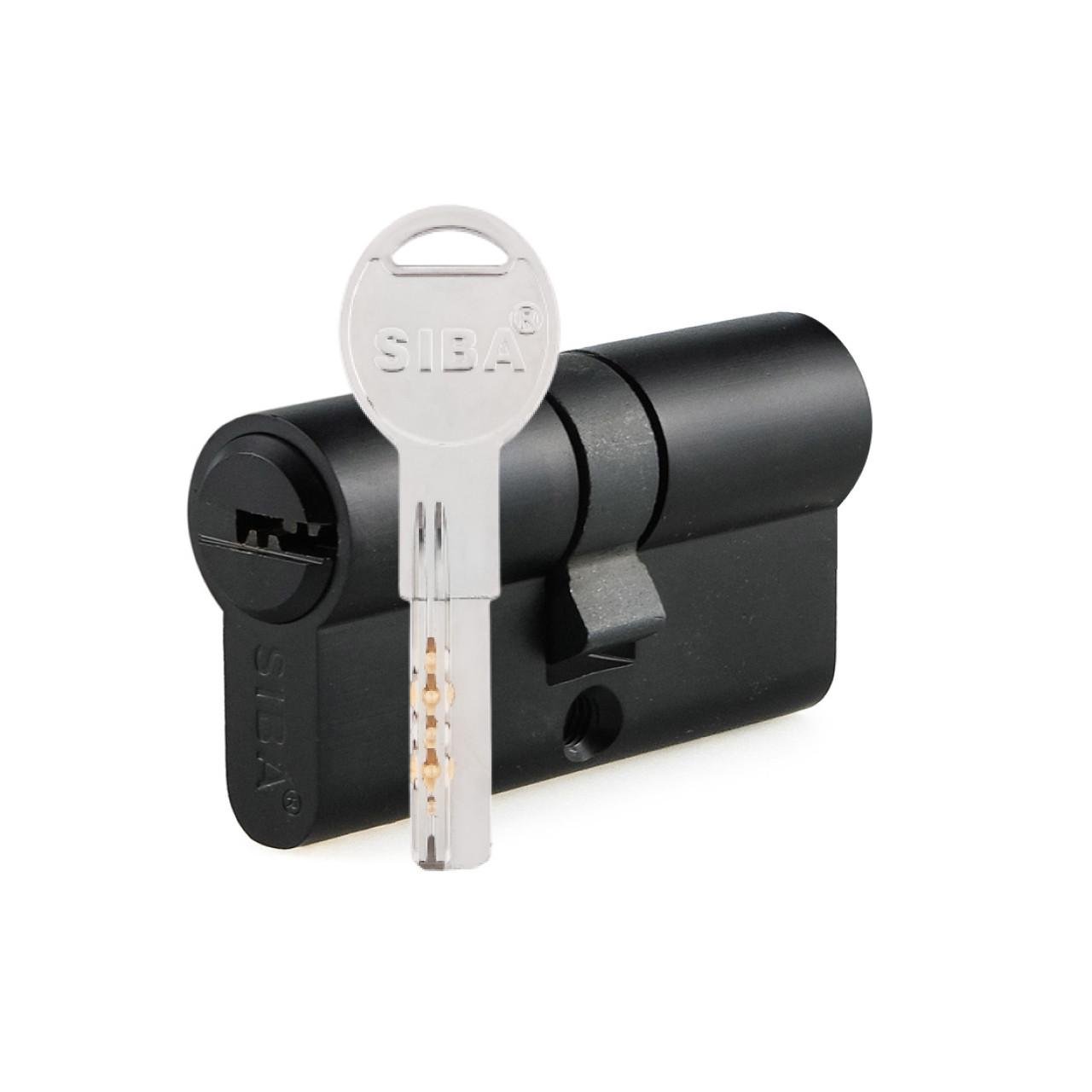 Цилиндр дверной SIBA ключ-ключ 60 мм 30x30 Черный матовый (25.10.25-BMBZ)