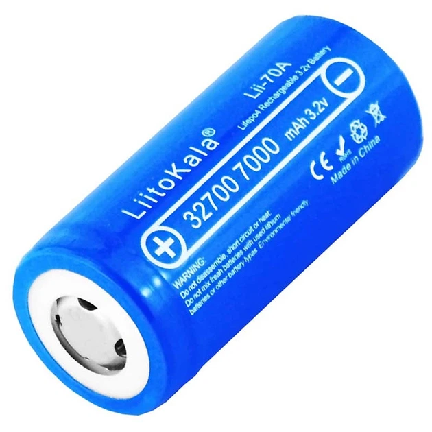 Аккумулятор 32700 LiitoKala Lii-70A 7000 mAh LiFePO4 30А 3,6V плоский плюс (19315)