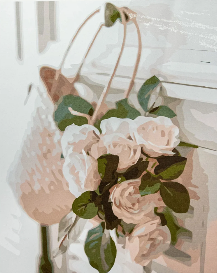 Картина по номерам Strateg Розы в сумке с лаком и уровнем 40x50 см (VA-3363)