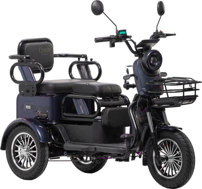 Электроскутер трехколесный Corso Protex MAX 1200W 72V 28Ah Синий