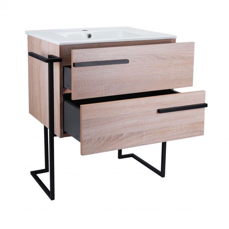 Комплект Qtap Taurus тумба підлогова та раковина врізна 700х800х437 мм Whitish oak (QT2471TNT703WO)