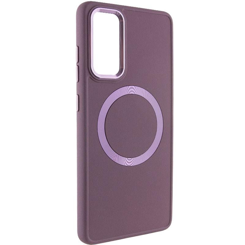 Протиударний TPU Чохол Bonbon Metal Style with MagSafe для Samsung Galaxy S22 Бордовий / Plum - фото 1