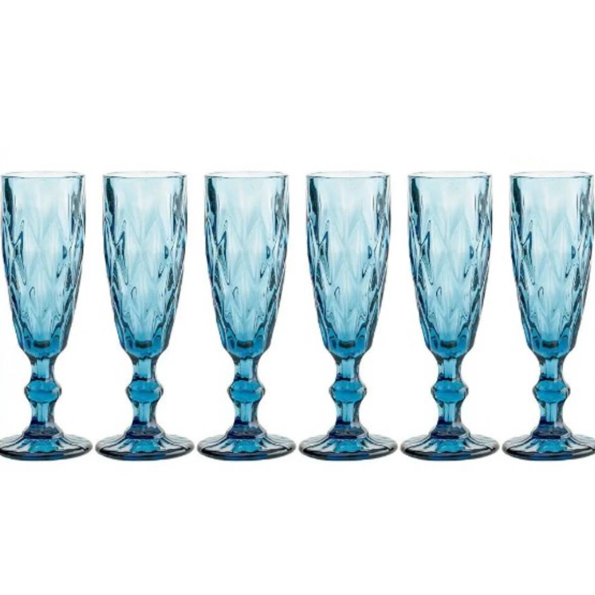 Набор бокалов для шампанского A-Plus 150 мл 6 шт. Blue (9007/2805 DL) - фото 4