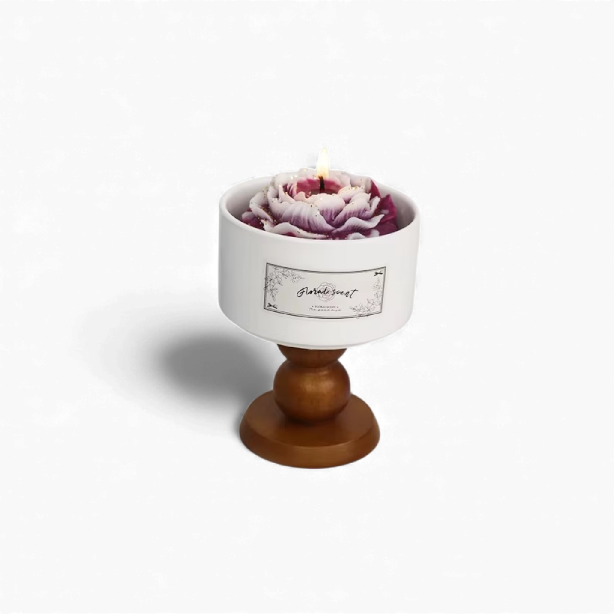 Свеча Камелия Роза ручной работы из пчелиного воска Фиолетовый (1005)