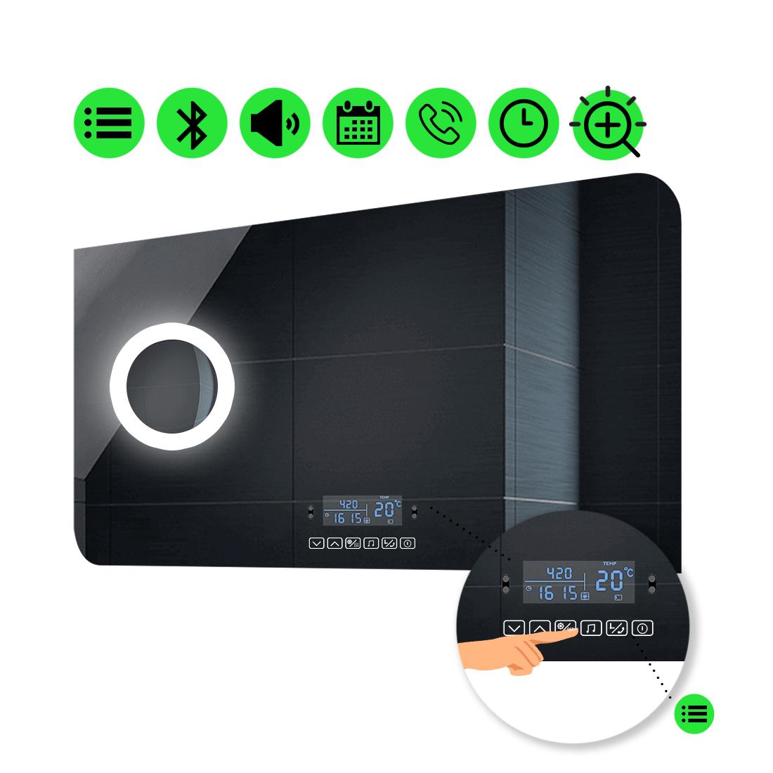 Зеркало с LED подсветкой Simona с Smart-блоком и линзой с подсветкой 60x70 см (Simona18)