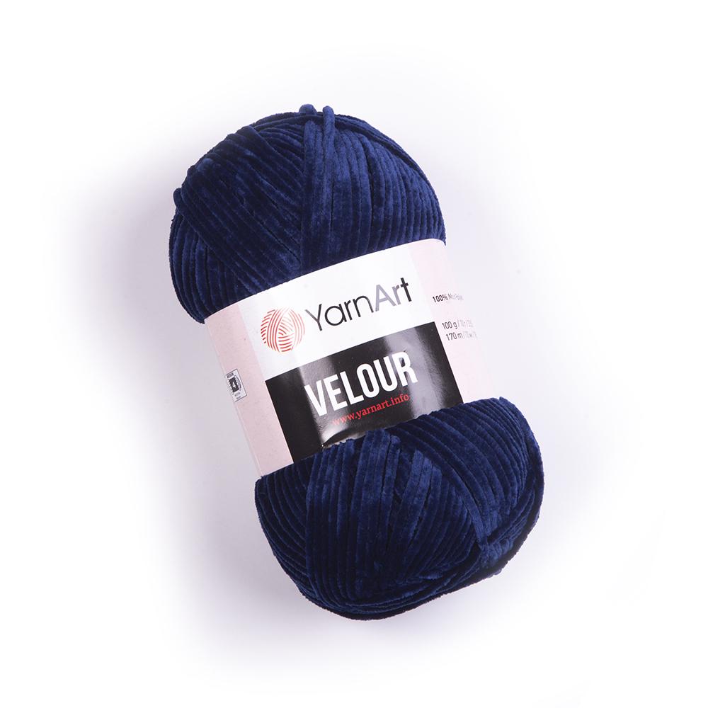 Пряжа велюровая YarnArt Velour 848 темно-синий (2409)