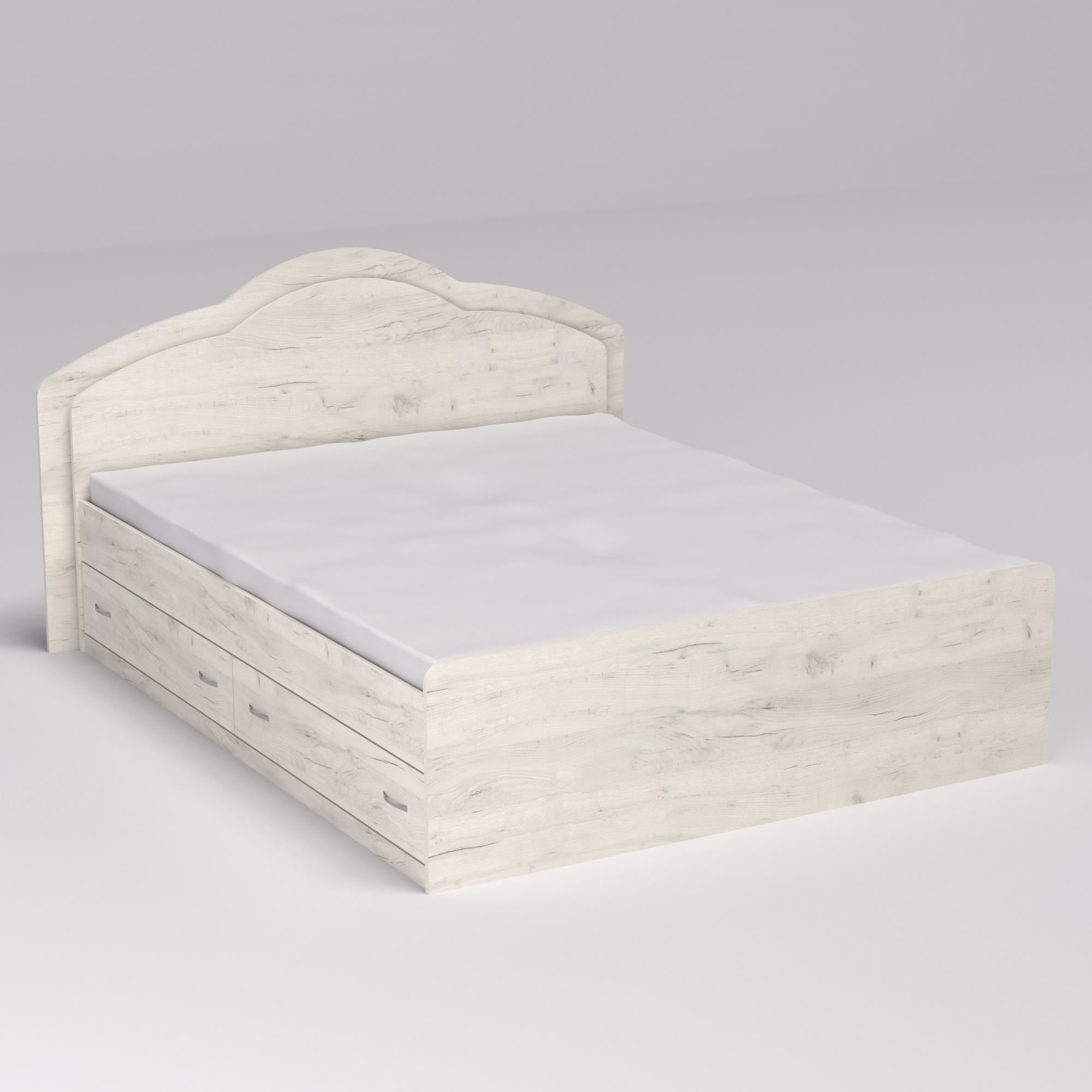 Кровать Диана двуспальная с 2-мя ящиками 2048х1610х1030 мм Дуб крафт/Белый (22112)