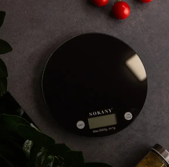 Ваги кухонні електронні Sokany SK-19023 із плоскою платформою до 5 кг Чорний (SK-19023B) - фото 4