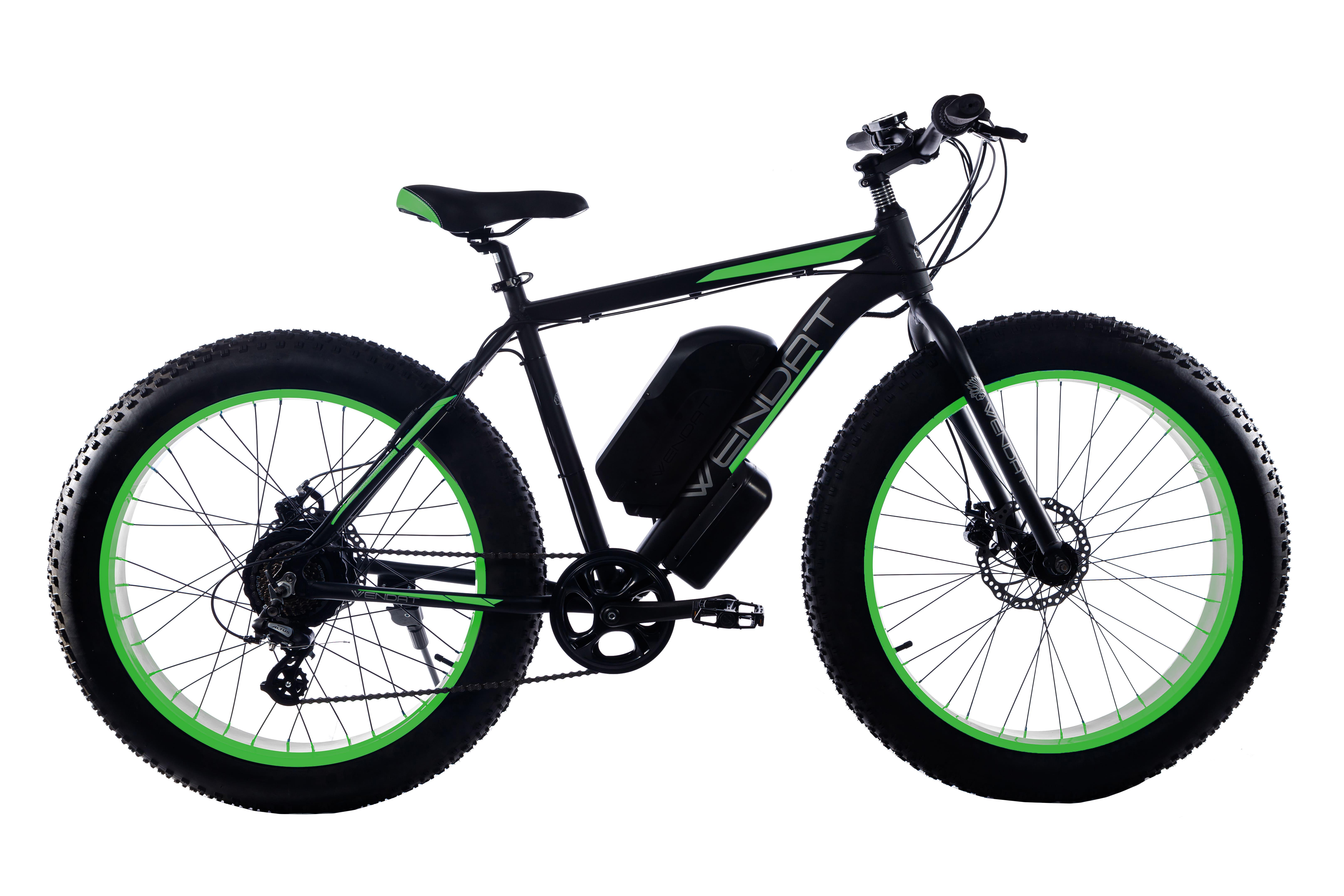 Электровелосипед WENDAT Fatbike с гидравлическими тормозами 48V/23 Ah/1500W Черно-Зеленый (FatWen-48v23Ah1500W-black-green)