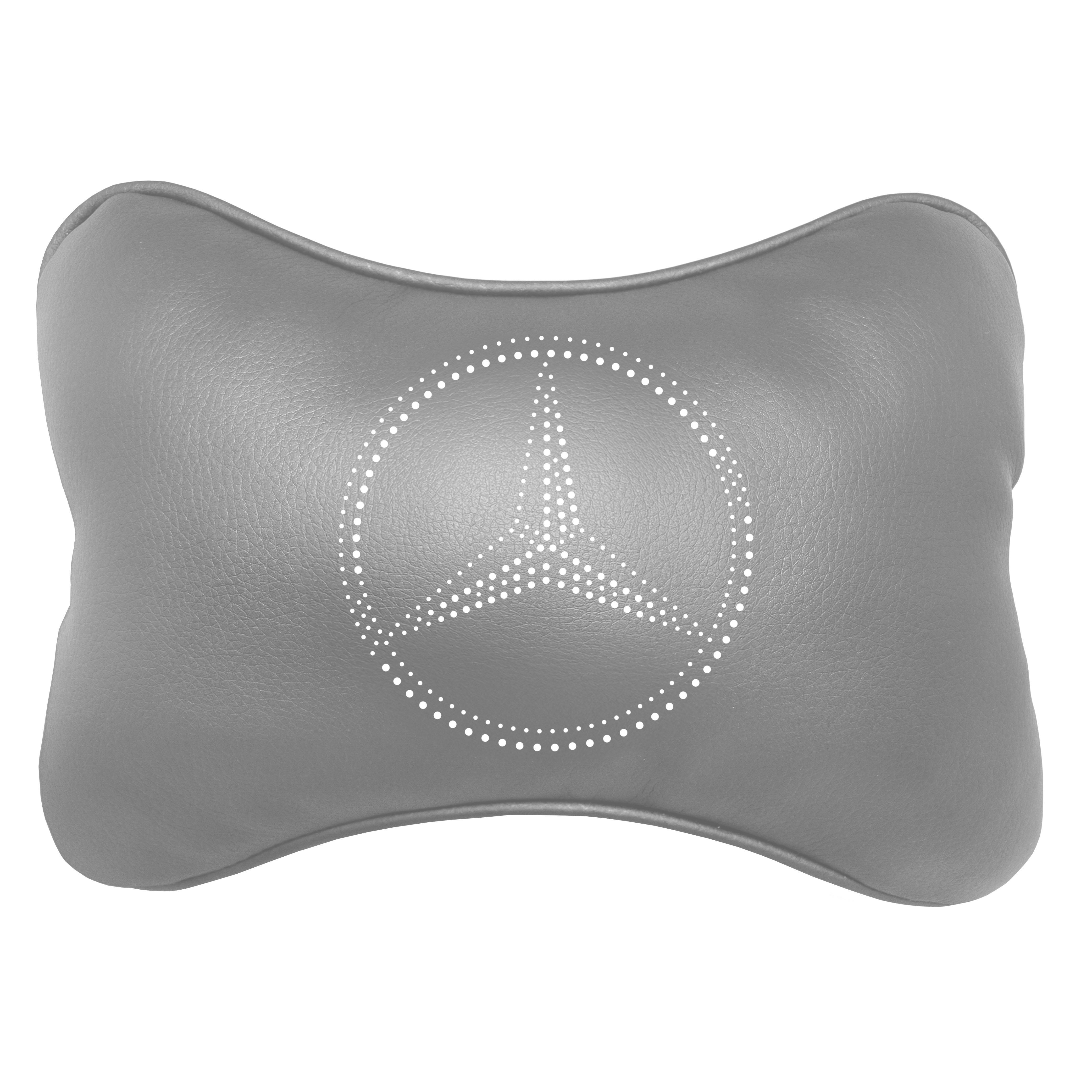 Подушка автомобильная Avtolife Mercedes-Benz для шеи из экокожи Серый (AVT-LGR-04) - фото 1 Подушка автомобильная Avtolife Mercedes-Benz для шеи из экокожи Серый (AVT-LGR-04) - фото 1