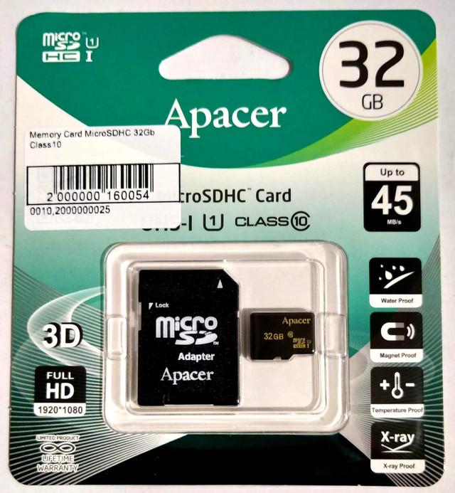 Карта памяти Apacer MicroSDHC 32 Gb Class 10 (000016005)