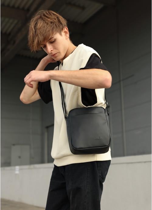 Мужская сумка-мессенджер Sambag через плечо из экокожи Черный (914019723)