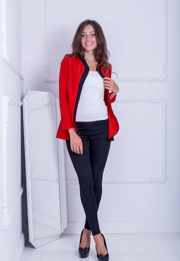 Піджак-кардиган жіночий Podium Cowl 11232-RED/BLACK S Різнокольоровий