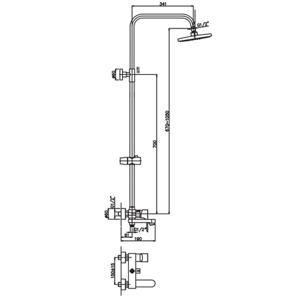 Душова колона зі змішувачем Haiba MILANO 003-J (HB0784) - фото 2 Душова колона зі змішувачем Haiba MILANO 003-J (HB0784) - фото 2