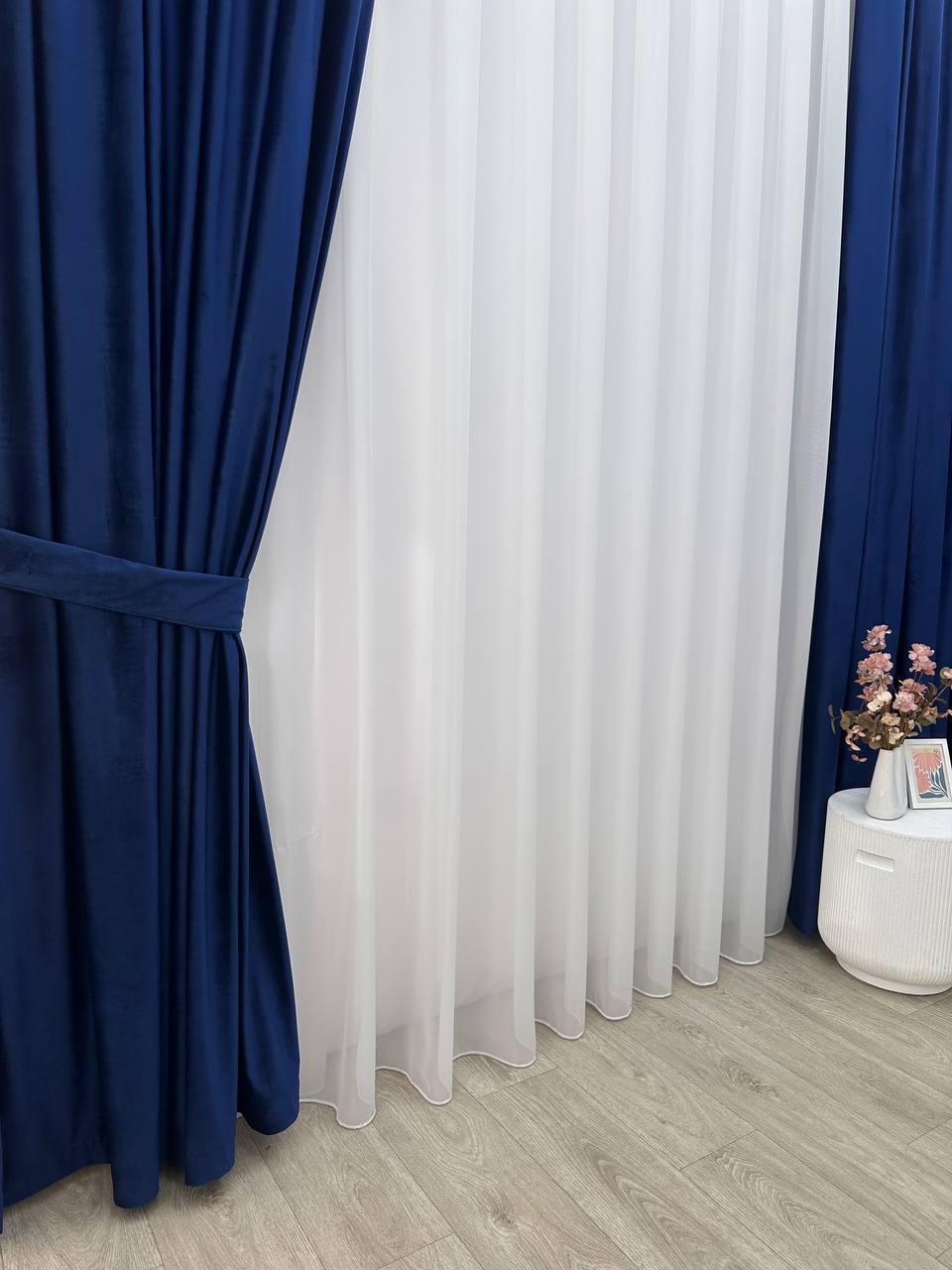 Штора велюрова на тасьмі 6 см 300х280 см Темно-синій (6319-N110-Т43) - фото 5 Штора велюрова на тасьмі 6 см 300х280 см Темно-синій (6319-N110-Т43) - фото 5