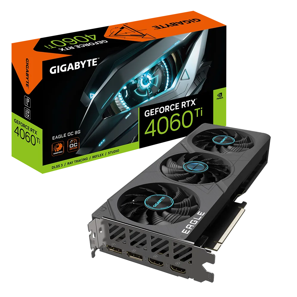 Видеокарта Gigabyte nVidia RTX4060Ti 8 ГБ GDDR6/18000 МГц (GV-N406TEAGLEOC ICE-8GD) - фото 6