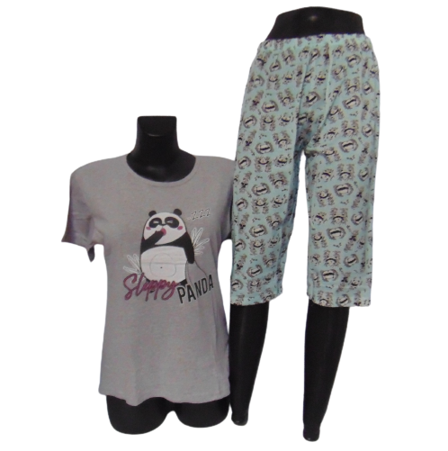 Пижама женская футболка/капри Cotton More 50563 XL Серый (1870690305)