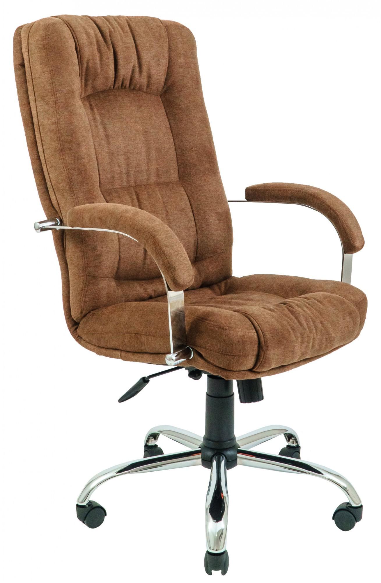Кресло офисное компьютерное Alberto Мисти Brown Хром М1 Tilt Коричневый - фото 1
