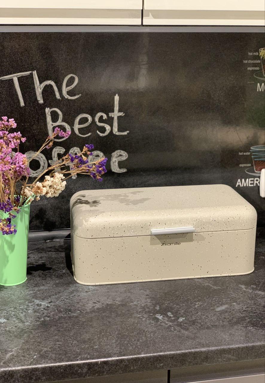 Хлебница металлическая Kamille 42х23,5х16,5 см Бежевый (60045213)