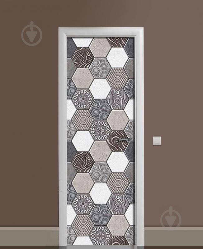 Наклейка на дверь Zatarga «Графитовый гексагон» 650х2000 мм виниловая 3Д наклейка декор самоклеящаяся Наклейка на дверь Zatarga «Графитовый гексагон» 650х2000 мм виниловая 3Д наклейка декор самоклеящаяся
