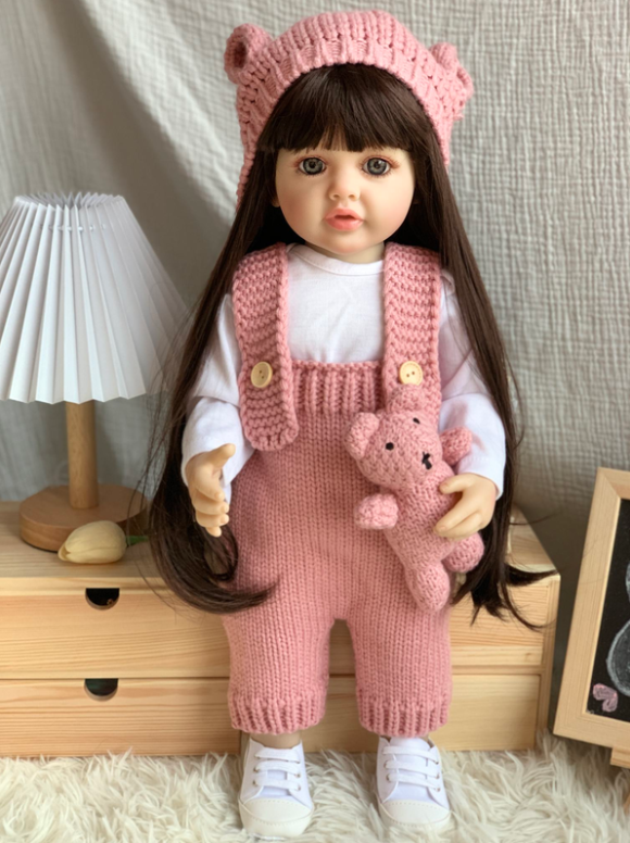 Кукла Reborn Виола винил-силиконовая с соской/бутылочкой/игрушкой 55 см (1778619345)