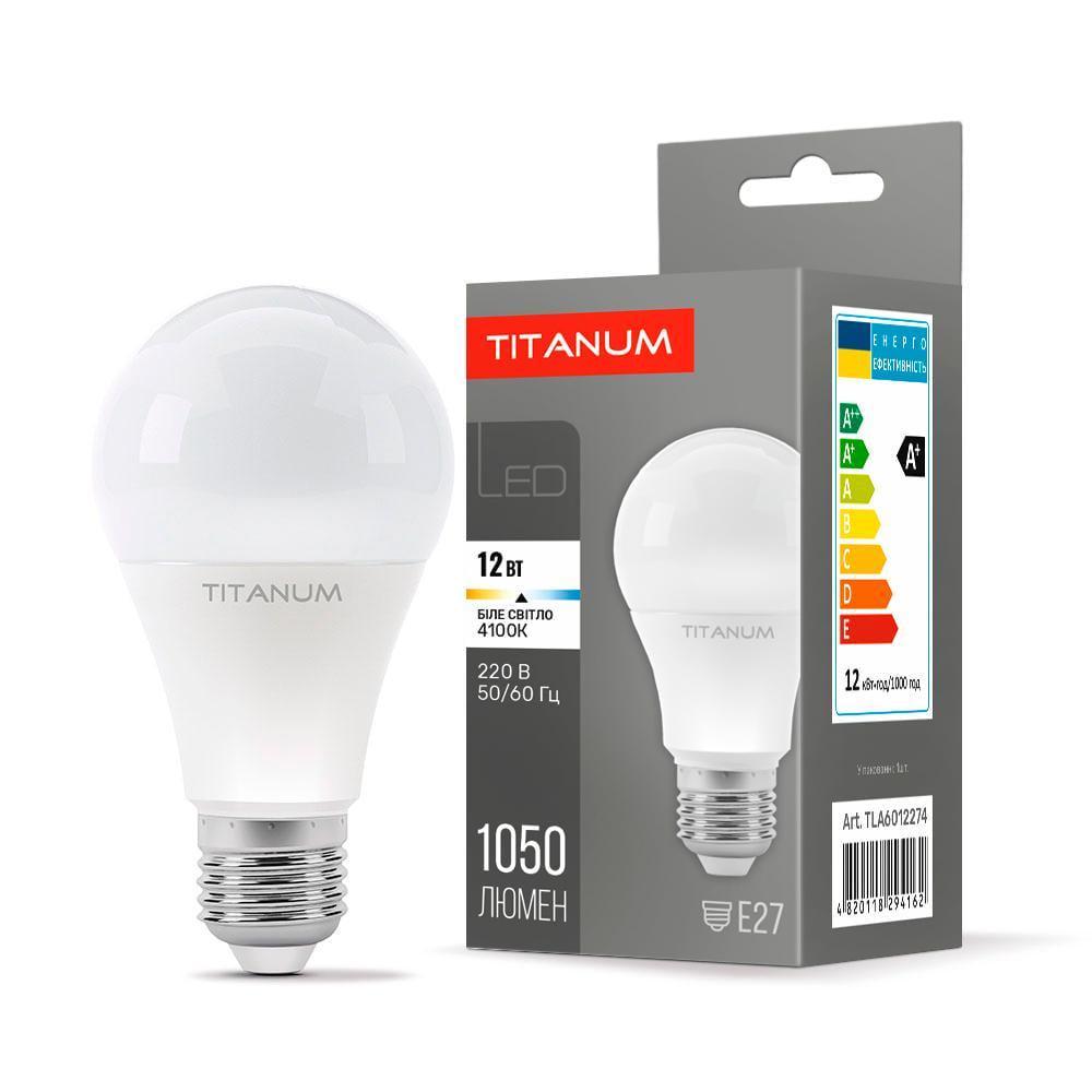 Світлодіодна лампа TITANUM A60 12W E27 4100K 220V (27830243)