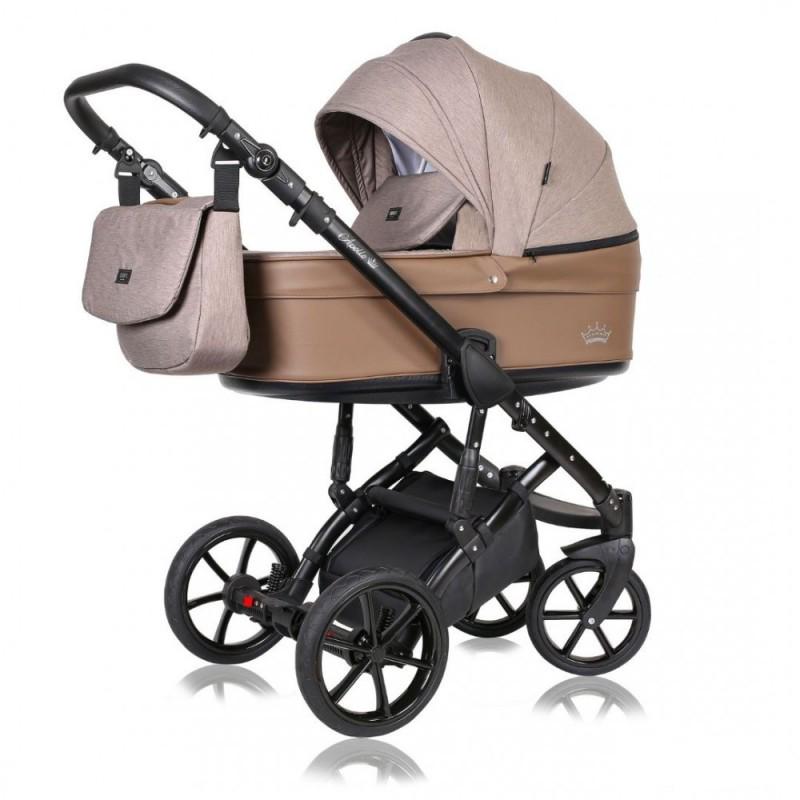 Коляска Quali Apollo A16 универсальная с дождевиком и чехлом на ножки 2в1 Бежевый/Коричневый