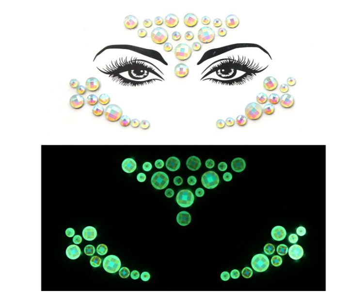 Наклейки камені на обличчя фосфорні One size Різнокольоровий (8967/8) - фото 2 Наклейки камені на обличчя фосфорні One size Різнокольоровий (8967/8) - фото 2