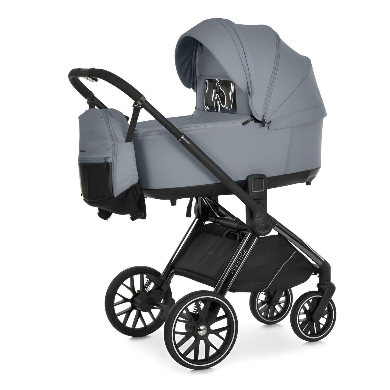 Детская коляска 2в1 El Camino PRESTIGE ME 1124-3 люлька и прогулочный блок Frost Gray (37896919)